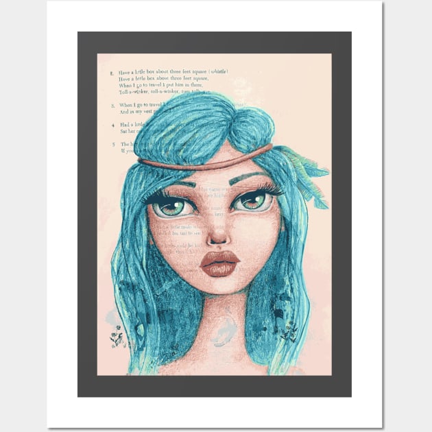 Feathers in her Hair Wall Art by LittleMissTyne